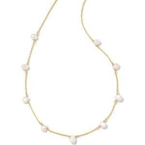 Leighton 14k Gold-Plated Pearl Strand Necklace in White Pearl, Fashion Jewelry f